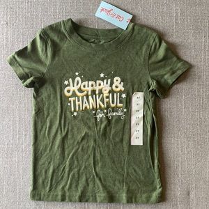 NEW Cat & Jack toddler green Thankful t shirt Size 3T